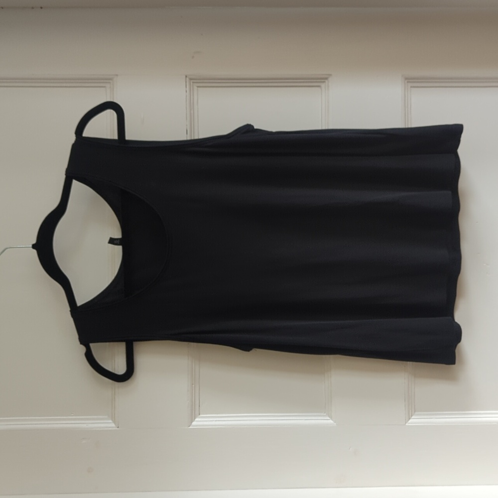 Eileen Fisher Women's Large Black Stretch Silk Jersey Tank Top Shirt